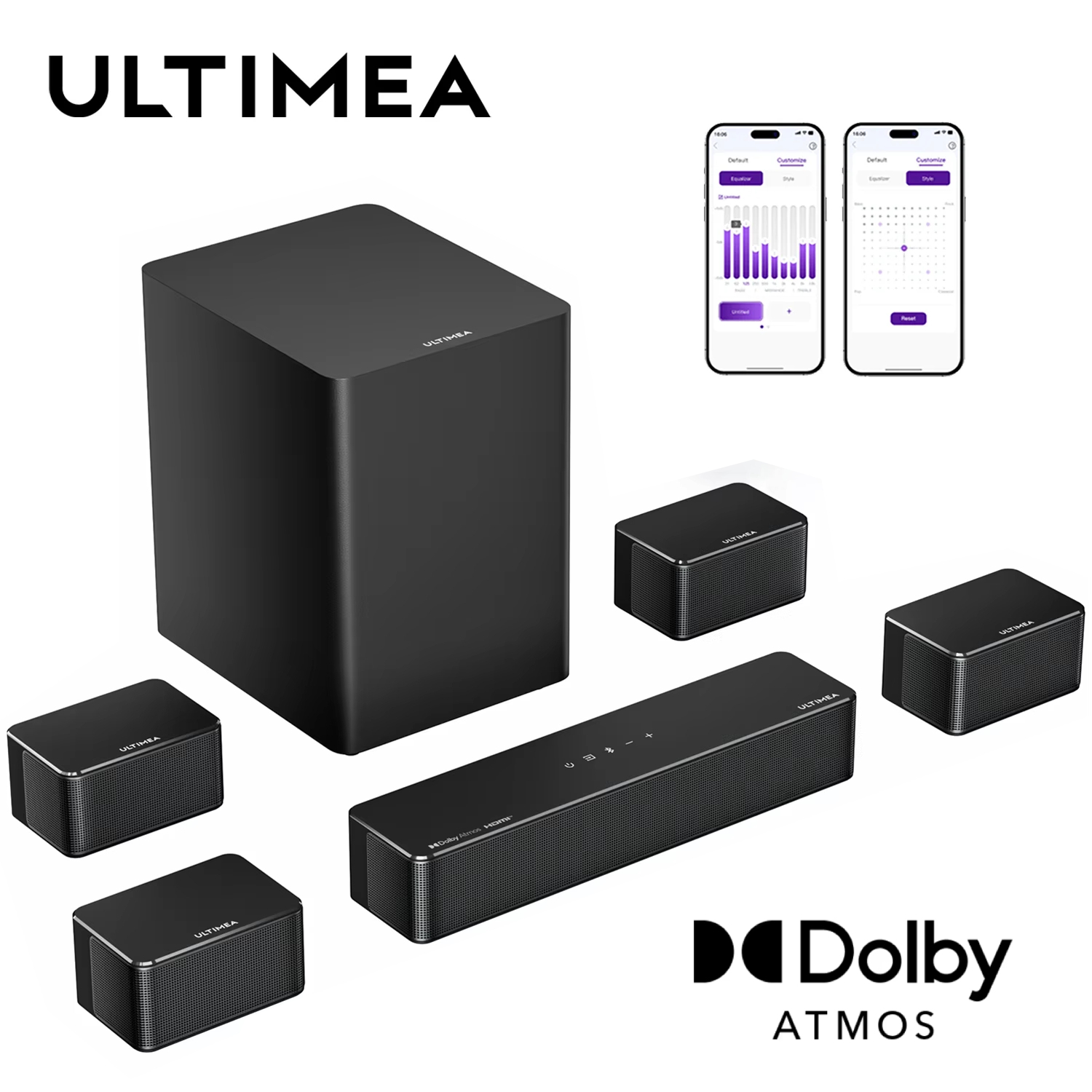 Home Cinema Dolby Atmos 7.1 - ULTIMEA 500W 7.1-kanałowy soundbar Dolby Atmos