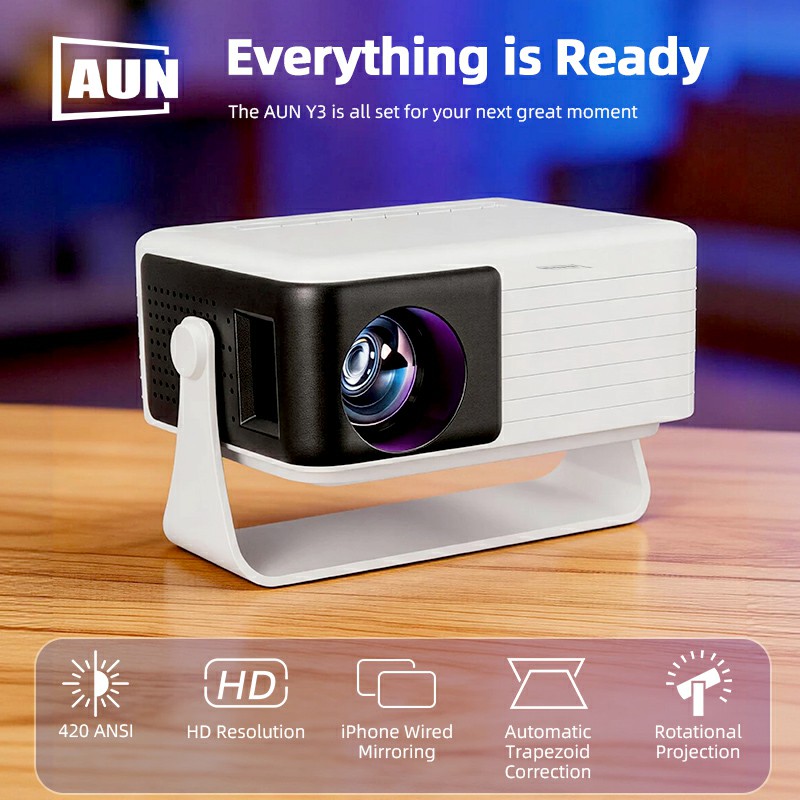 Projektor AUN Y3 Przenośny Pro – Home Cinema Cabasse recenzja i cena