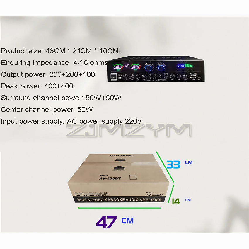 Wzmacniacz dużej mocy 555BT AC – Home Cinema Receiver recenzja i cena