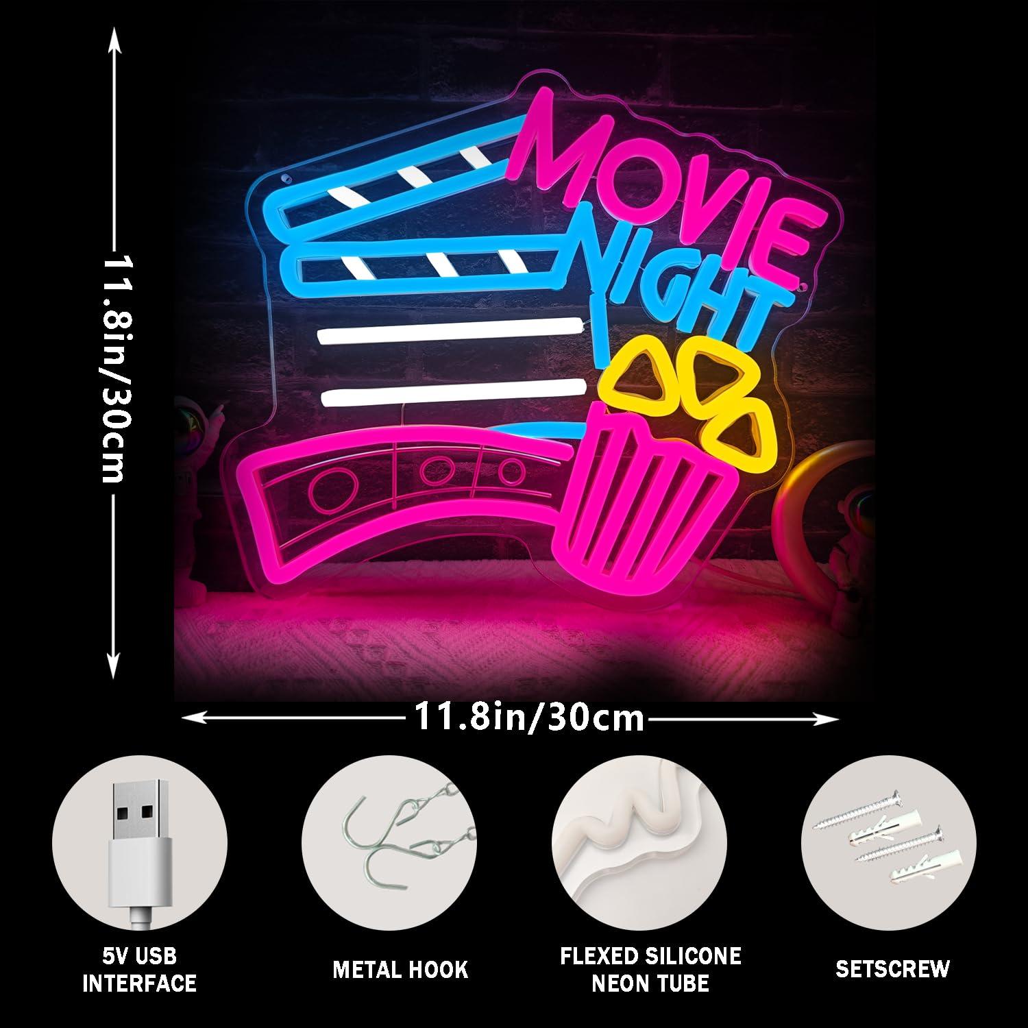 Neonowy znak „Filmowy Wieczór” – Home Cinema Wall Lights recenzja i cena
