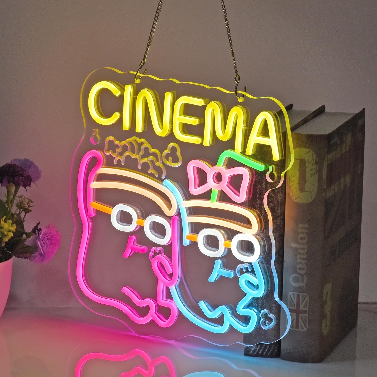 Neonowy Znak LED Kino Popcorn  – Home Cinema Wall Lights recenzja i cena