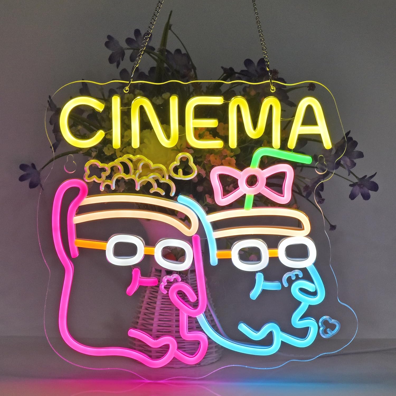 Neonowy Znak LED Kino Popcorn  – Home Cinema Wall Lights recenzja i cena