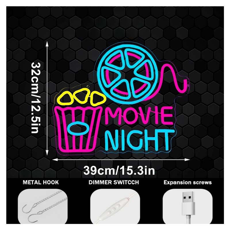 Neonowy Znak na Wieczór Filmow – Home Cinema Wall Lights recenzja i cena